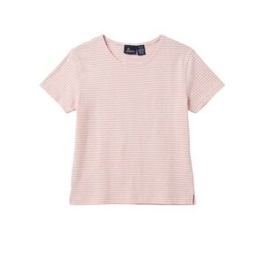 Vintage Lizsport Petite Pink White Striped Cotton‎ Short Sleeve T-Shirt Medium